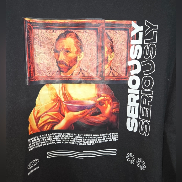 Romwe Unisex L Van Gogh Seriously Seriously  Sweatshirt - Picture 2 of 11